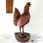 Rooster Chicken - Hand-Carved Large Teakwood Decorative Sculpture