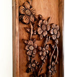 Antique Style Flowers Carved Wooden Decorative Wall Art Garden Flowers Nature easternada