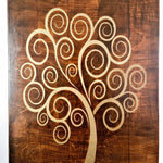 The Golden Tree of Life is a stunning piece of wooden decorative wall art, meticulously handcrafted by artisans. 