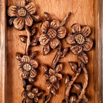 Antique Style Flowers Carved Wooden Decorative Wall Art Garden Flowers Nature easternada