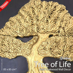 the Gilded Harmony Bonsai sculpture installed in a luxury living room; premium Feng Shui wall art by Easternada.