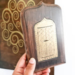 Antique Style Golden Door - Handmade Carved Wooden Wall Art Gift easternada