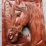 Stallion Hand Carved Horse Decorative Sculpture Wall Art Large