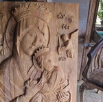 Mother Virgin Mary Christian Teakwood Large Wall Art