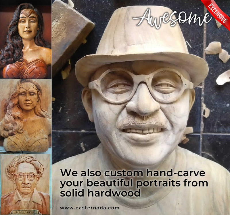 An exquisite means to immortalize cherished memories, both yours and those of your beloved. A matchless and meaningful gift, allowing the creation of hand-carved wooden masterpieces destined to be adored for generations. Discover the essence of timeless artistry in our Wooden Hand-Carved Portrait Decorative Wall Art Sculpture, available at easternada.com