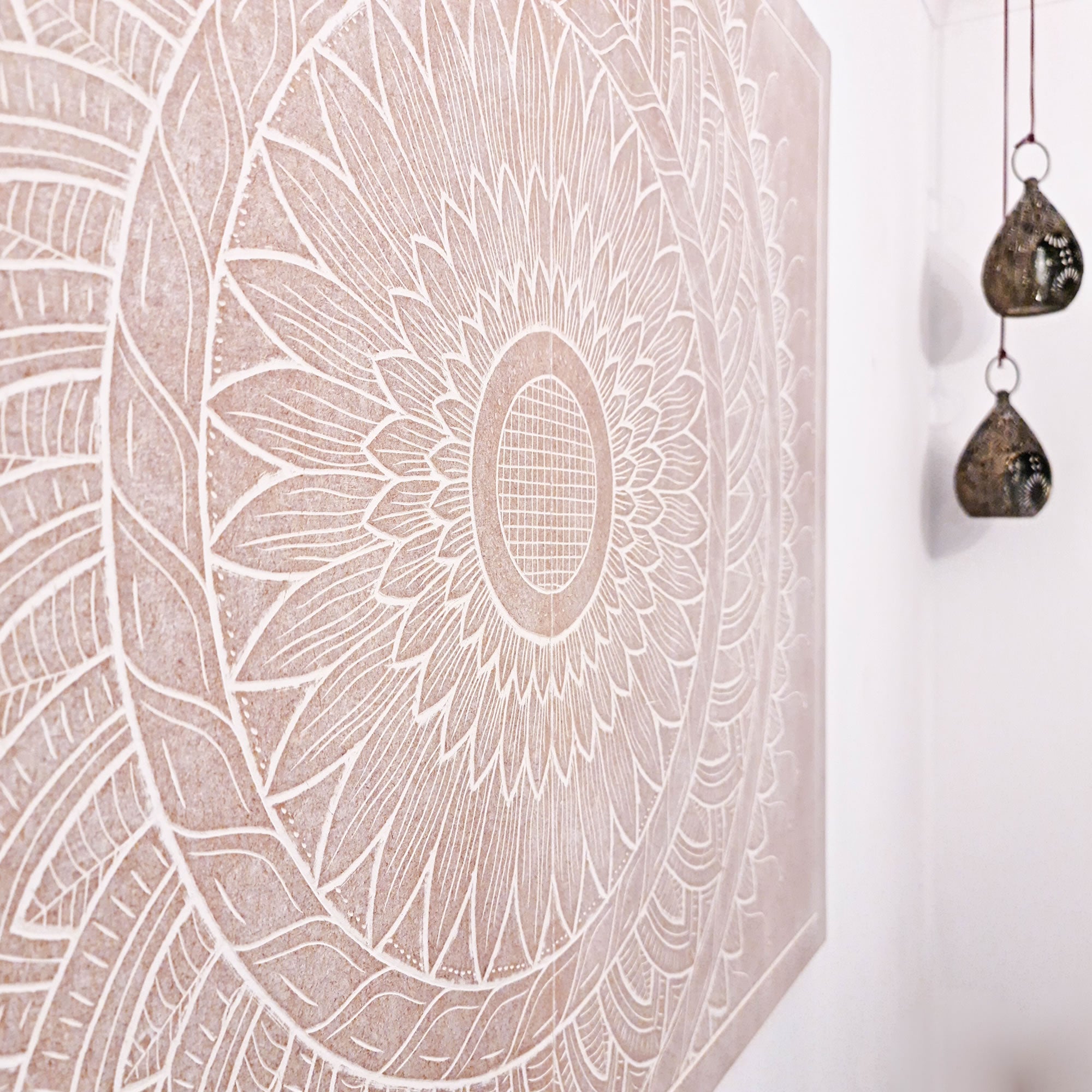 Hand Carved Wooden Wall Art - Headboard Decorative Large Mandala