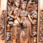 This stunning teakwood hand carved is very desirable. Ram Sita Hindu Mandir Temple Vintage Sculpture.