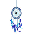 A beautiful Nazar Turkish Evil Eye Handmade Bohemian Macramé Beads Dream Catcher Car Wall Hanging Decoration Art, a perfect gift. A unique piece with subtle colors and beads to give an elegant touch