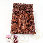 Hand Carved Wooden Hindu God - Radha Krishna Mandir Sculpture Hare Krishna