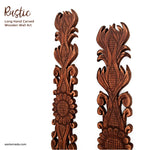 Carved Wooden Decorative Long Art Sculpture Walnut Finish