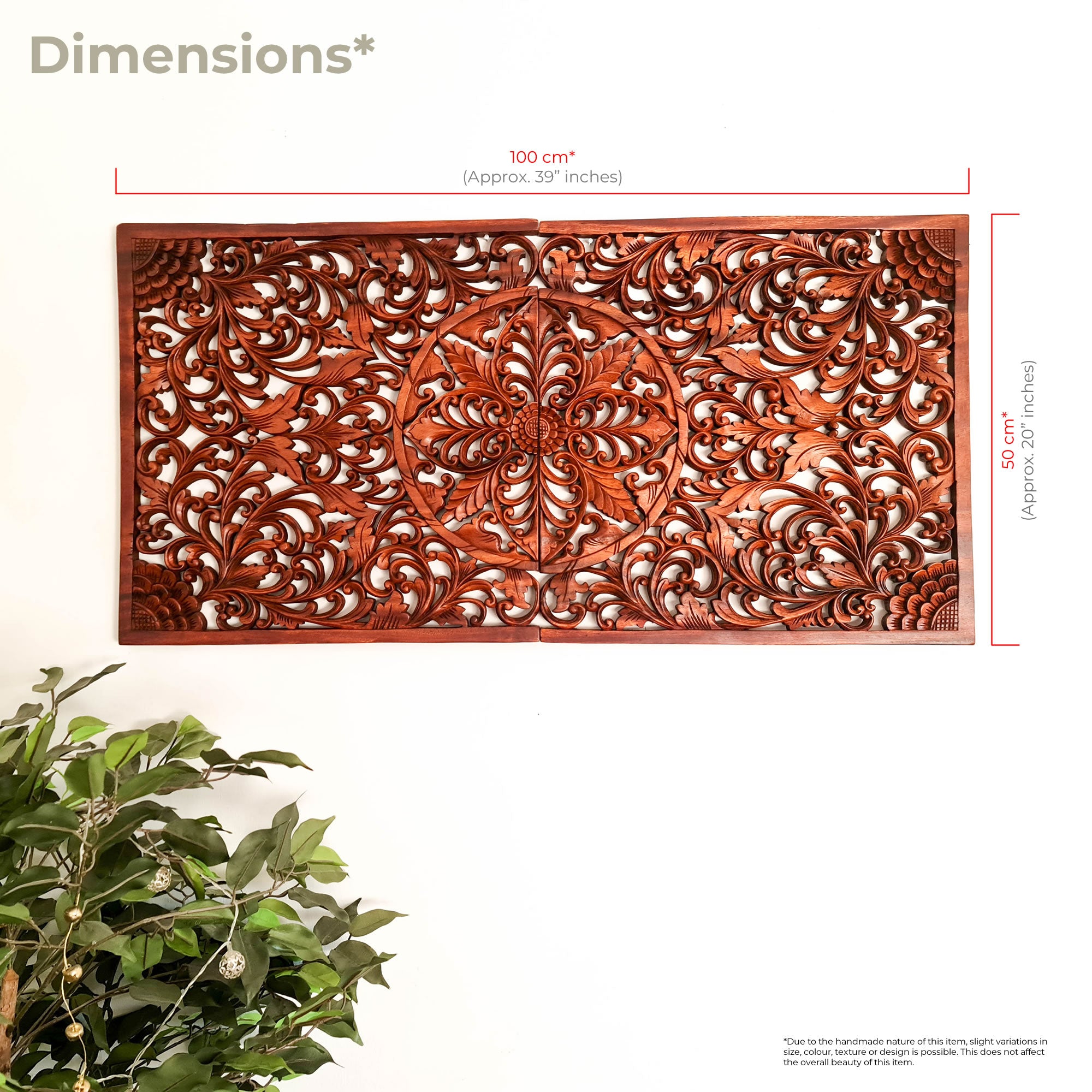 Hand Carved Wooden Wall Art Decoration Headboard Mandala Large. A Stunning addition to your home or be a perfect gift for a loved one. - Easternada