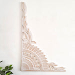 Mandala Art - Handmade Carved Wooden Wall Art Distressed White