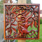 Hand Carved Wooden Decorative Panel Art Sculpture Tree of Fortune