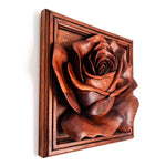 Valentine Rose Hand Carved Wooden Decorative Art Sculpture. Wedding Accessories Gift