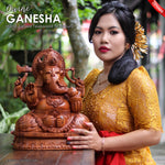 Ganesha Hindu God - Teakwood Hand-Carved Sculpture