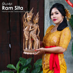 Ram Sita Hindu God Pooja Mandir Hand-carved Solid Wood Art Sculpture Decoration Rare Unique Gift