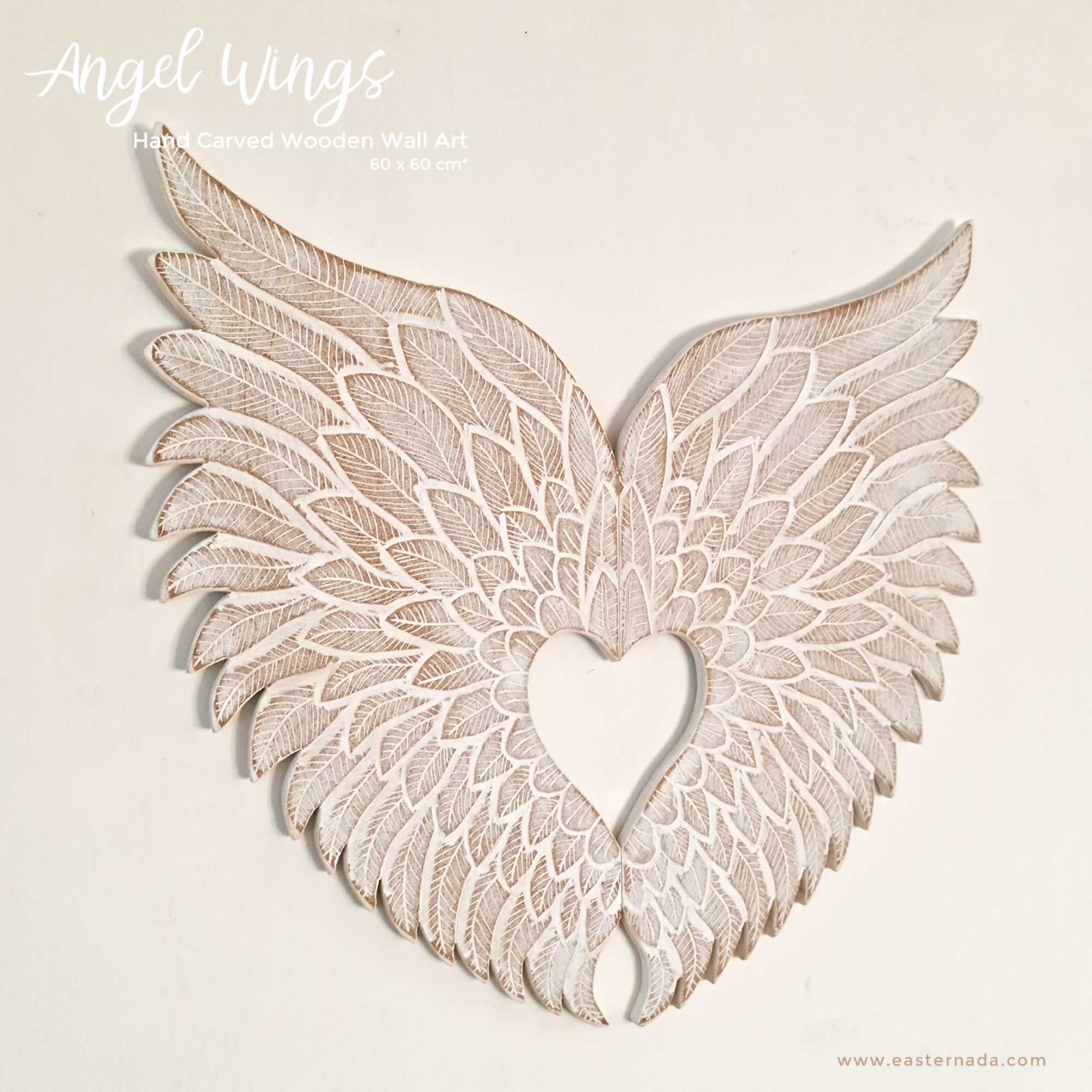 Angel Wings Decoration Sculpture Children Room Decore Headboard White Shabby Chic