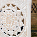 Hand Carved Wooden Wall Art - Large King Headboard Decorative Mandala Panel