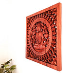 Sitting Buddha Hand-Carved Wooden Wall Art Decorative Hanging. Unique and Timeless Gift Idea