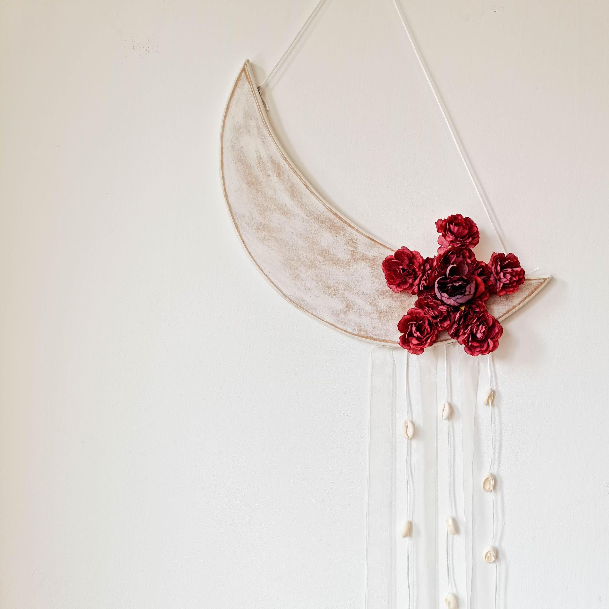 Bohemian Moon Star Flower Decorative Wall Hanging - 40 x 90 cm Dream Catcher Wedding Gift for her