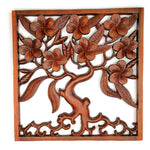 Hand Carved Wooden Decorative Panel Art Sculpture Tree of Hope Life Wealth