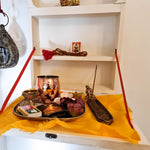 Hindu Mandir Pooja Prayer Temple Hand Made Wood Home Cabinet Distressed White Shabby Chic Wall Mounted Easternada