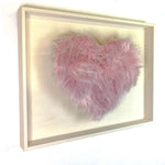 Large Love Heart Wall Art Decorative Shelf Headboard - Bohemian Style Fur Decor Valentine Gift