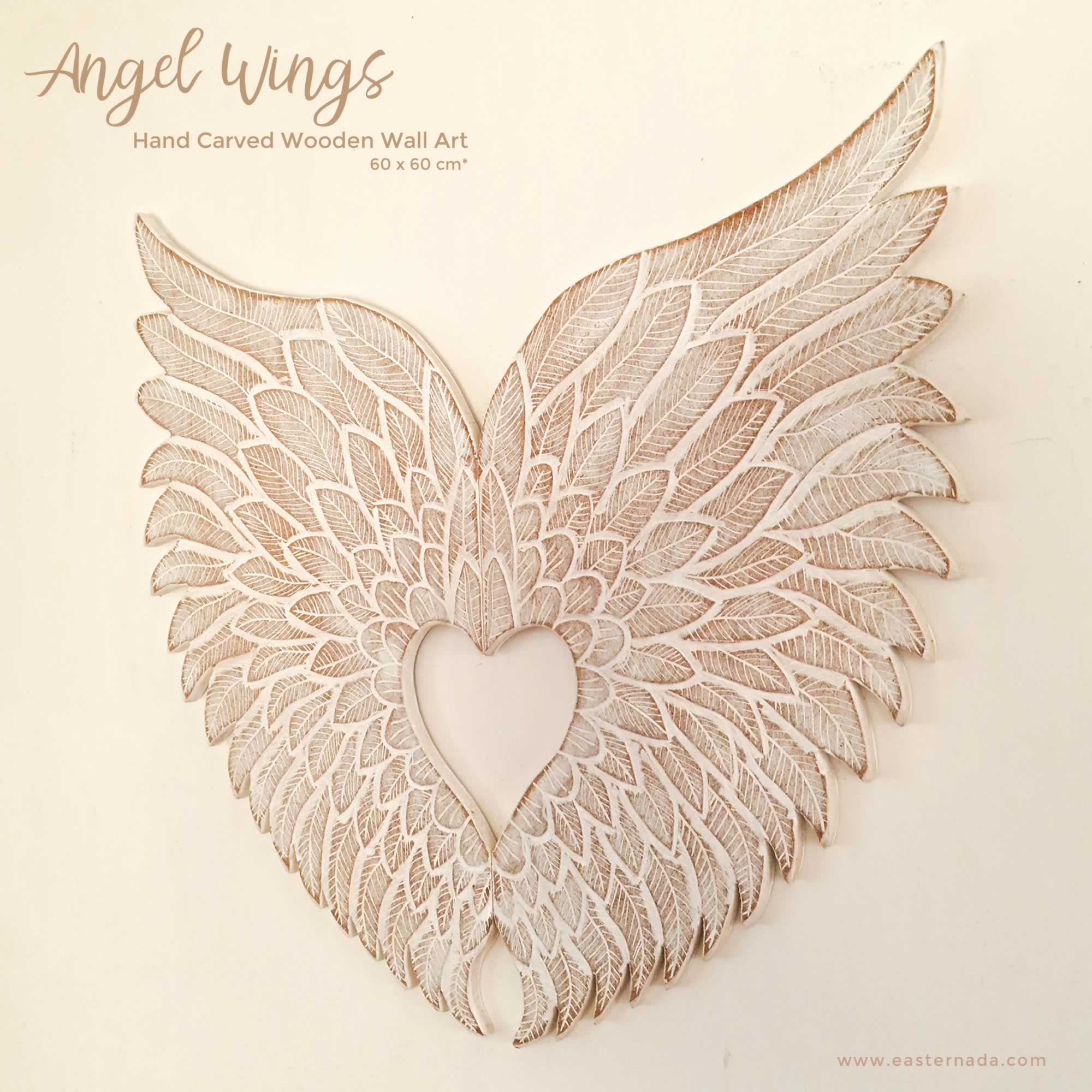 Angel Wings Decoration Sculpture Children Room Decore Headboard White Shabby Chic