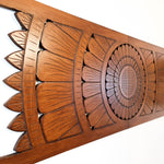 Large king Size Mandala Headboard - Handmade Carved Wooden Wall Art Lotus