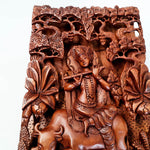 Hand Carved Wooden Hindu God - Hare Krishna Hindu Mandir Sculpture