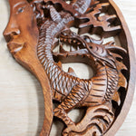 Tarot Astrology Card Reading Positive Energy Crystals Moon Dragon Hand Carved Wooden Decorative Sculpture Art Easternada