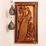 This is a stunning masterpiece. Intricate detailed hand carved Peacock birds out of Teak Wood. With decorative frame to match this will be the focal point in any room. Only one piece carved and its an exclusive and unique collection. A Perfect Gift - Easternada
