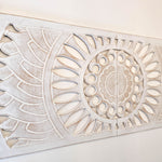 Hand Carved Wooden Wall Art - KING Headboard Decorative Mandala