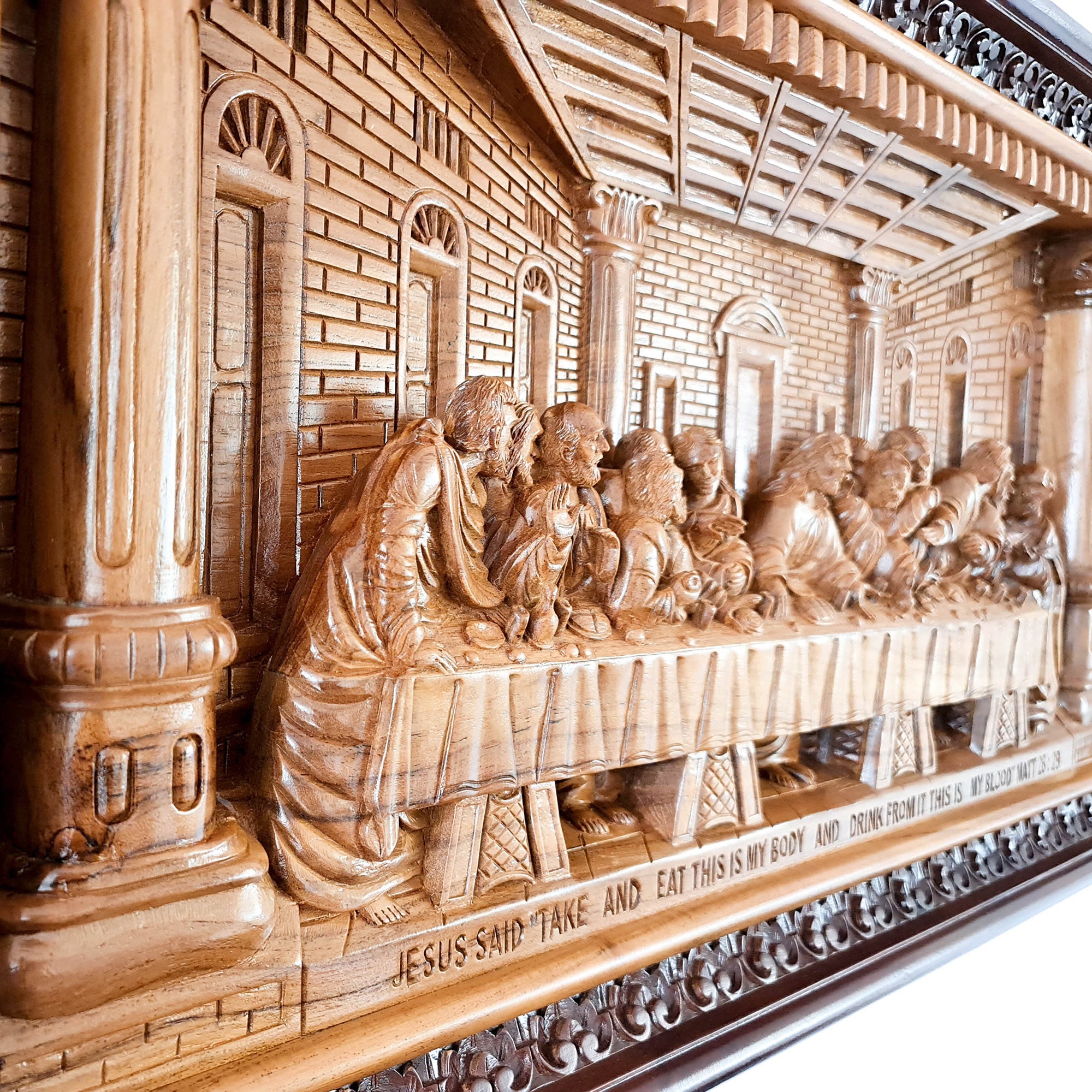 Hand Carved Wooden Lord Jesus - Last Supper Jerusalem Religious Vatican Christian Art Sculpture