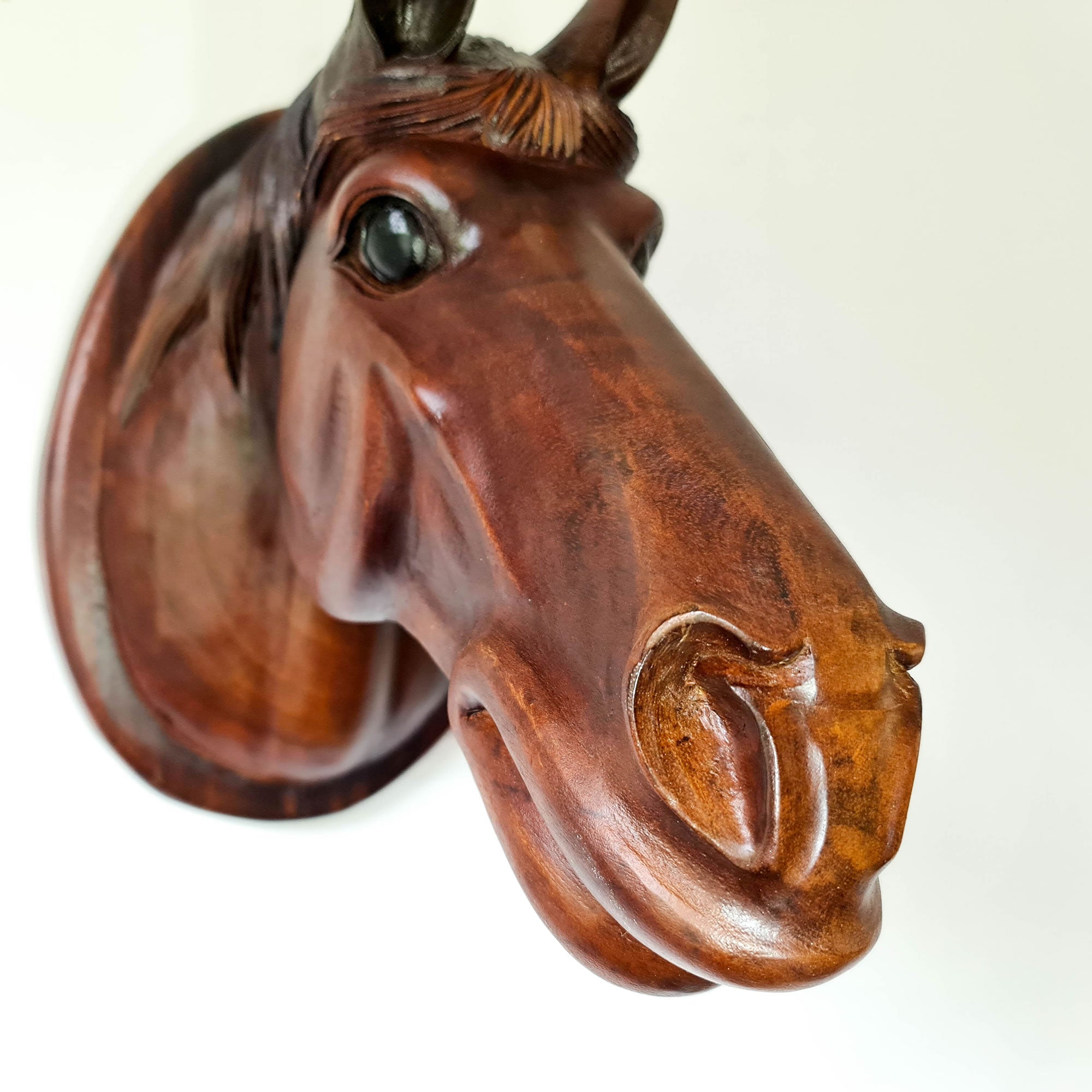 Horse Head - Carved Wooden Decorative Sculpture Art