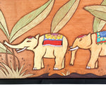 Golden Jungle African Elephants - Hand Carved Wooden Wall Art