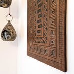 Carved Wooden Wall Art - Decorative Aztec Mexican Geometric Art