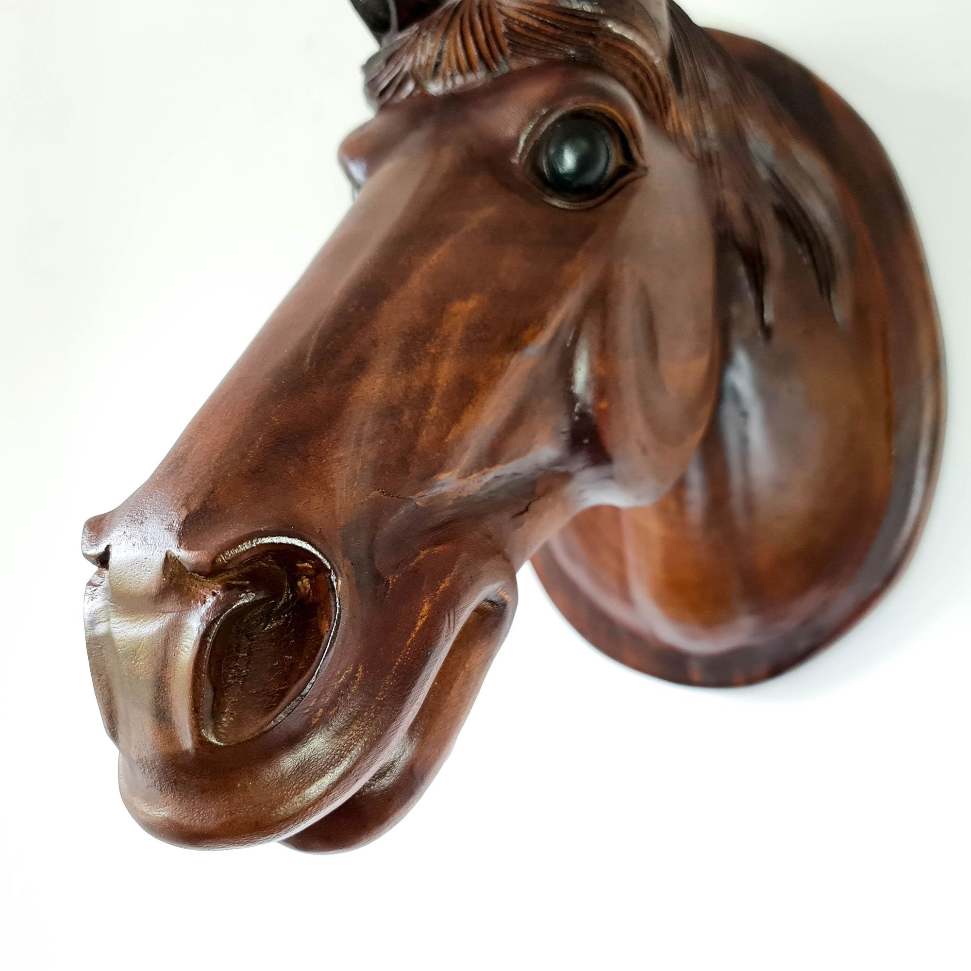 Horse Head - Carved Wooden Decorative Sculpture Art