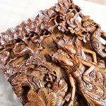 Radha Krishna in Vrindavan Hand Carved Decorative Panel Hindu Mandir  - Easternada