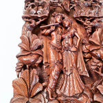 Hand Carved Wooden Hindu God - Radha Krishna Mandir Sculpture Hare Krishna