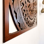 Hand Carved Wooden Wall Art Bed Headboard Large Mandala Easternada