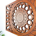 Mandala Art - Handmade Carved Wooden Wall Art Headboard