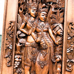 This stunning teakwood hand carved is very desirable. Ram Sita Hindu Mandir Temple Vintage Sculpture.