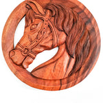 Cadeau de décoration d'équitation d'art mural en bois sculpté à la main