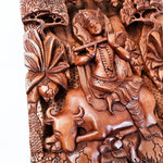 Hand Carved Wooden Hindu God - Hare Krishna Hindu Mandir Sculpture