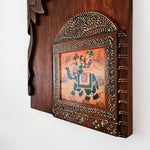 Handmade Hand-painted Carved Wood Wall Art Decorative Hanging Key Holder Hooks Storage