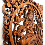 Hindu God Lord Shiva Siva Wooden Wall Art Sculpture Decoration Yoga Temple Mandir -Easternada