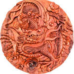 Hand Carved Wooden Wall Art Decorative Sculpture Chinese Dragon - Feng Shui Good Luck Perfect Gift Easternada