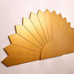 Large Art Deco Gold Panel - Handmade Carved Wooden Wall Art King Queen Headboard