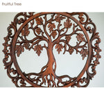 Hand Carved Wooden Decorative Panel Fruitful Tree - Easternada